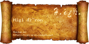 Higl Áron névjegykártya