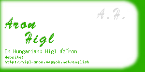 aron higl business card